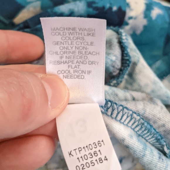 J. Jill Multi Color Blue Long Sleeve Tunic Top - Picture 8 of 10